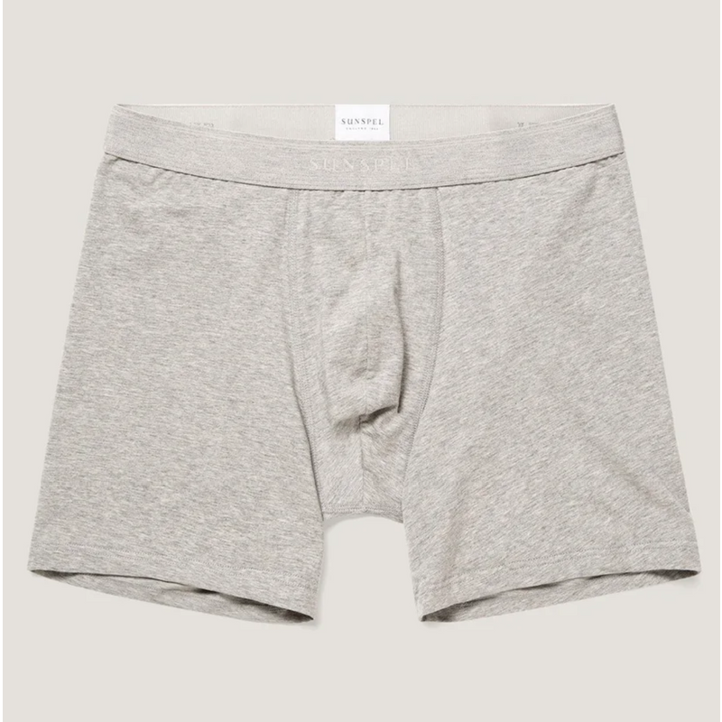 Sunspel Stretch Cotton Boxer Briefs Grey Melange Sunspel Stretch Cotton Boxer Briefs Grey Melange