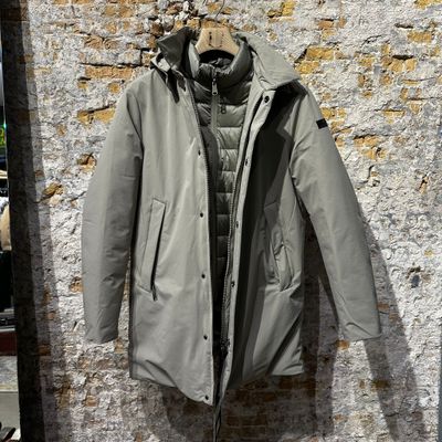 Hetrego Banca Coat long Sage Green Foto van Hetrego Banca Coat long Sage Green