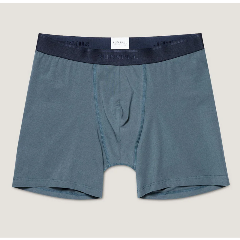 Sunspel Stretch Cotton Boxer Briefs Dark Petrol Sunspel Stretch Cotton Boxer Briefs Dark Petrol