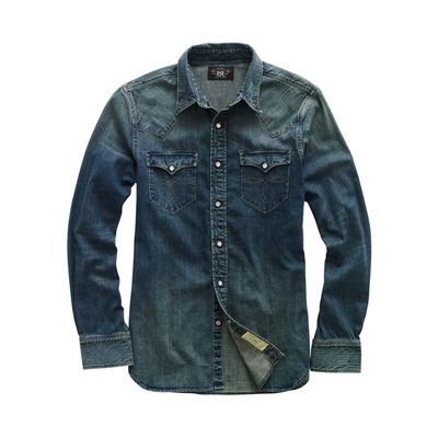 Ralph Lauren Double RL Slim Fit Denim Western Shirt Foto van Ralph Lauren Double RL Slim Fit Denim Western Shirt