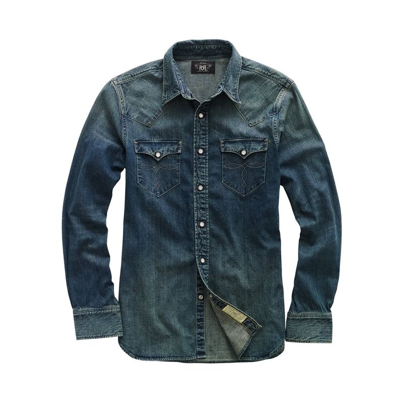 Ralph Lauren Double RL Slim Fit Denim Western Shirt