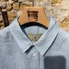 Afbeelding van Blue De Genes Linnen Shirt Light Blue