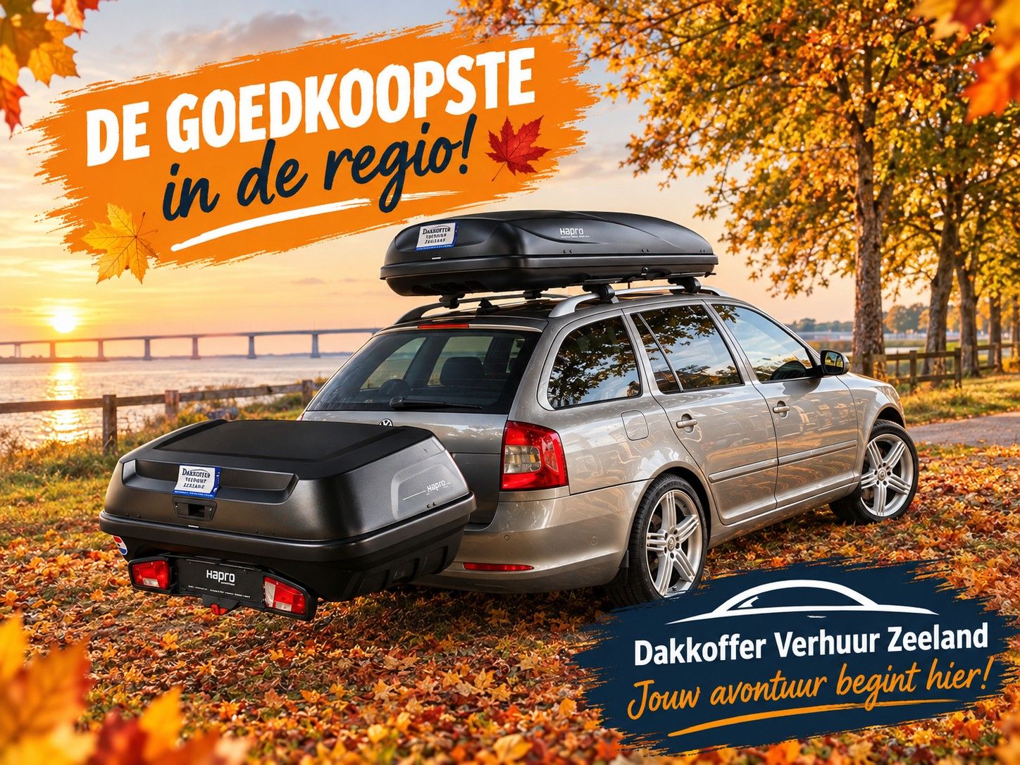 Herfstpromo met dakkoffer in Zeeland